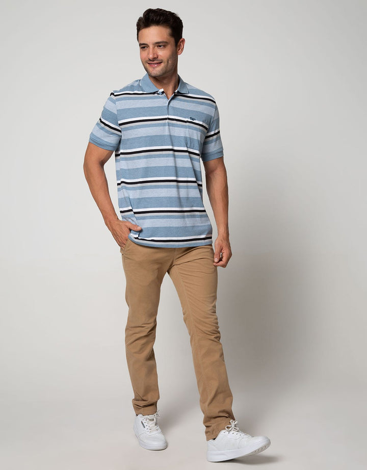 Walrus Kaos Polo Pria Motif Garis (Salur)