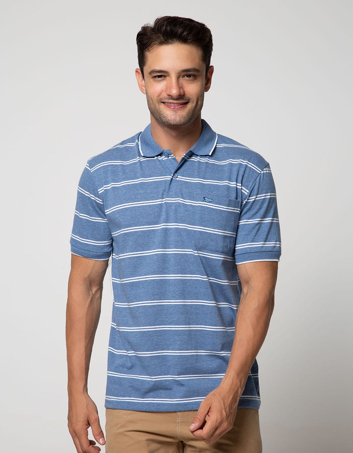 Walrus Kaos Polo Pria Motif Garis (Salur)