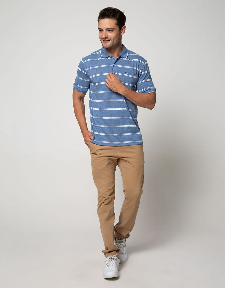 Walrus Kaos Polo Pria Motif Garis (Salur)