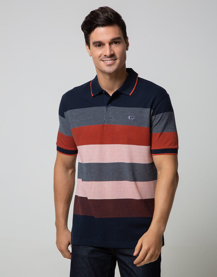 Walrus Kaos Polo Pria Motif Garis (Salur)