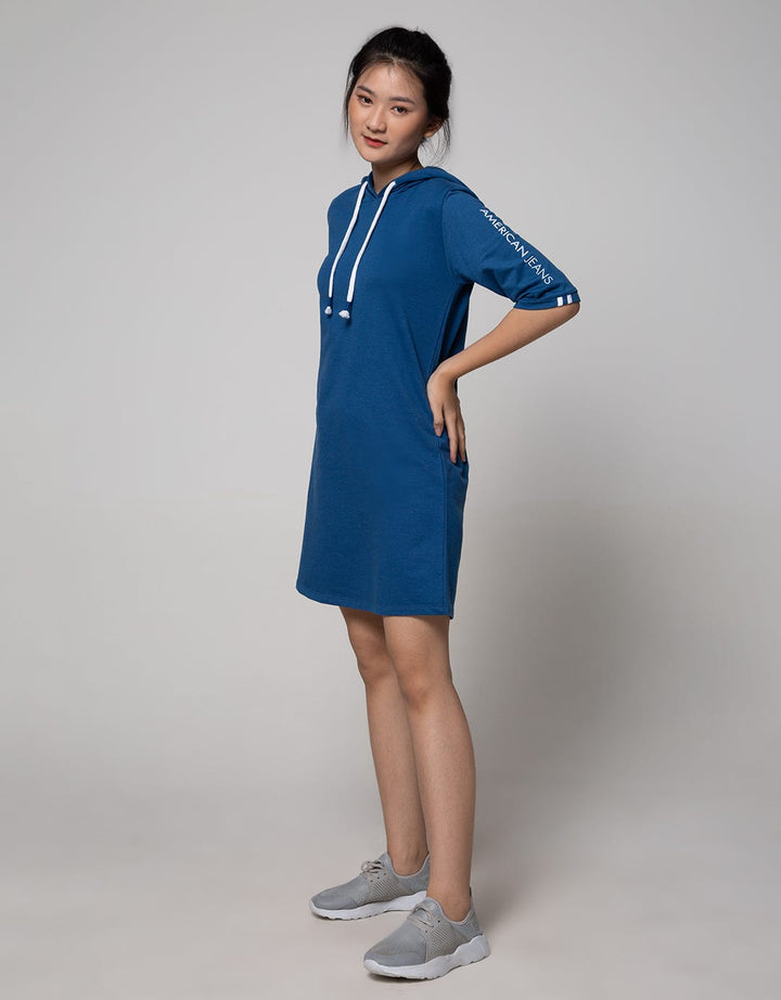 American Jeans Short Sleeve Midi Dress Hoodie