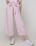 Nevada Capri Pants Bahan Kotak Kecil Garis Tipis