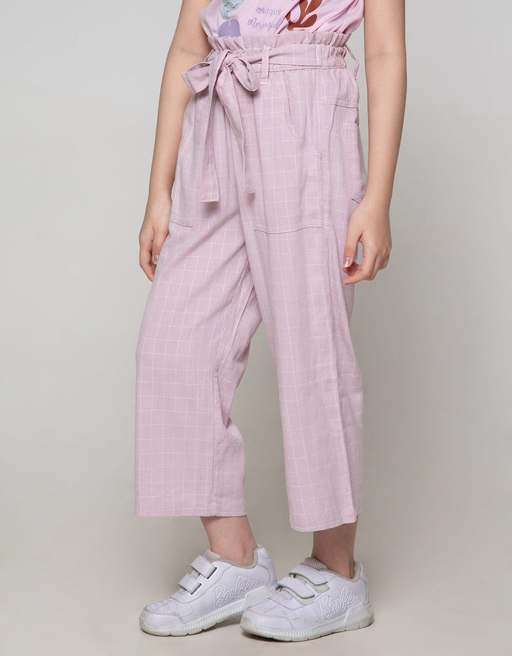 Nevada Capri Pants Bahan Kotak Kecil Garis Tipis
