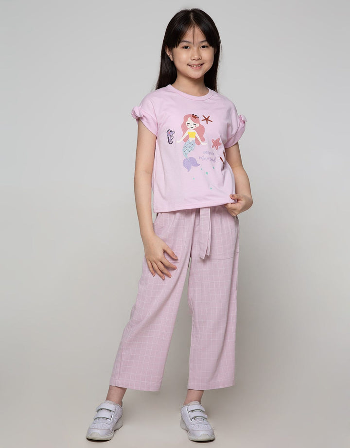 Nevada Capri Pants Bahan Kotak Kecil Garis Tipis