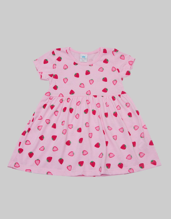 Pipiniko Short Sleeve Midi Dress Sleeve Daily Strawberry