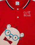 Pipiniko Short Sleeve Cute Bear Polo T-Shirt