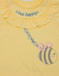 Pipiniko Short Sleeve T-Shirt Top Ruffle Colar Bee Bag