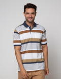 Cole Short Sleeve Polo Shirt Stripe Two Tone