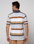 Cole Short Sleeve Polo Shirt Stripe Two Tone
