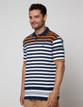 Cole Short Sleeve Polo Shirt Stripe Comb Contrast Chesto