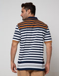 Cole Short Sleeve Polo Shirt Stripe Comb Contrast Chesto