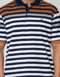 Cole Short Sleeve Polo Shirt Stripe Comb Contrast Chesto