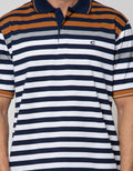 Cole Short Sleeve Polo Shirt Stripe Comb Contrast Chesto