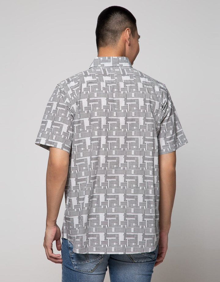 Cole Short Sleeve Shirt Woven Print Allover Memphis Color Tonal