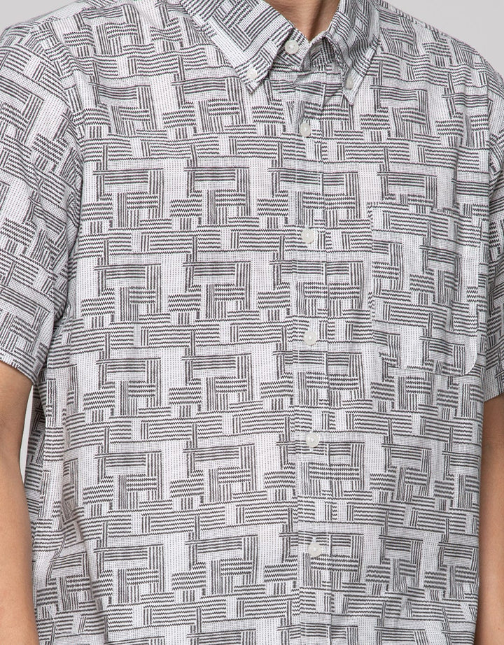 Cole Short Sleeve Shirt Woven Print Allover Memphis Color Tonal