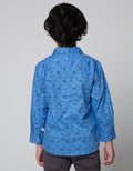 Little M Dino Print Kemeja Anak Laki-laki