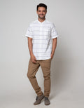 Cole Short Sleeve Shirt Grandad Stripe Oxford