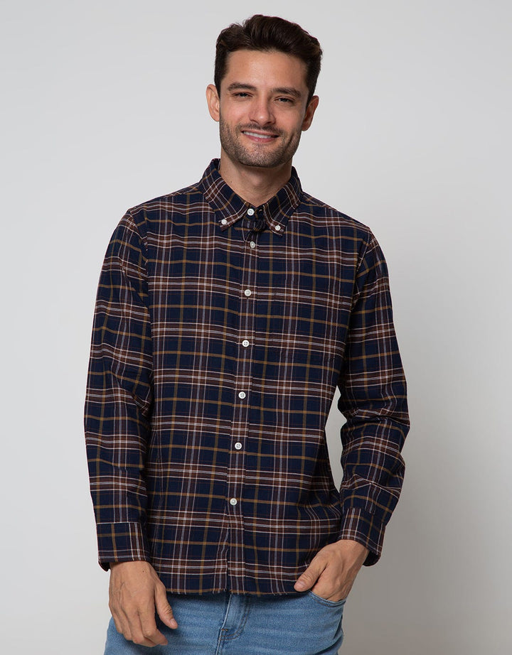 Cole Long Sleeve Shirt Med Check 1 Pocket