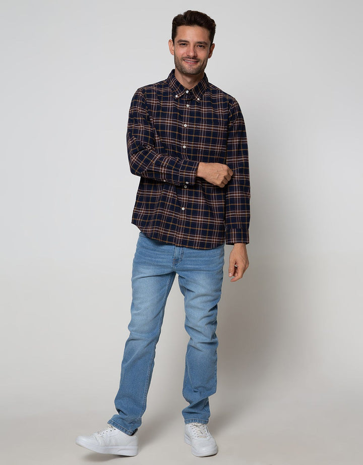 Cole Long Sleeve Shirt Med Check 1 Pocket
