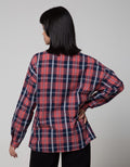 Nevada Long Sleeve Shirt Top Check Cotton With Denim Pocket