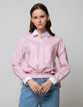 Nevada Long Sleeve Shirt Top Stripe With Side Bow