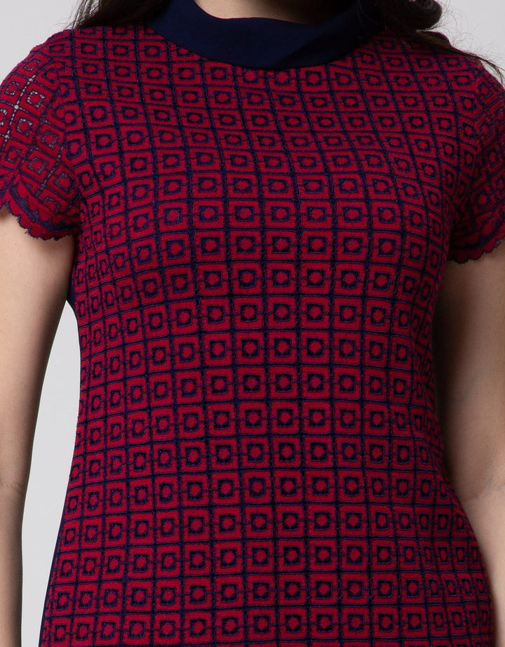 Cardinal Femme Wave Cutting Dress