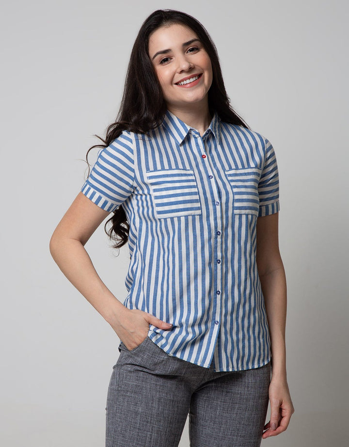Cardinal Girl Kemeja Motif Garis