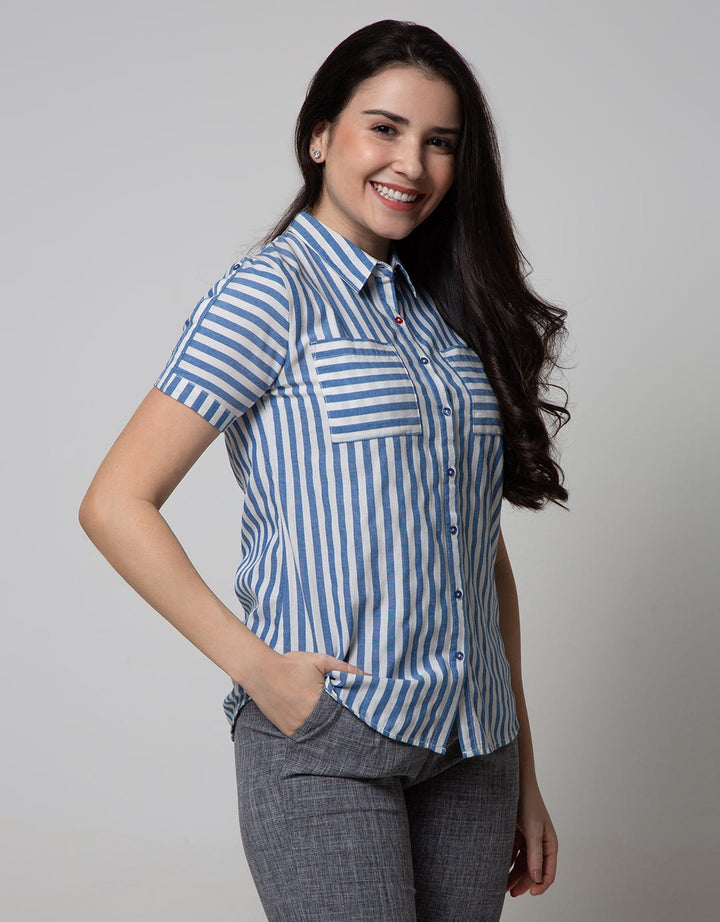 Cardinal Girl Kemeja Motif Garis