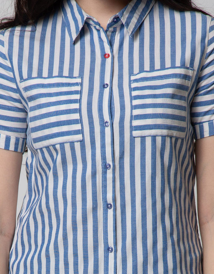 Cardinal Girl Kemeja Motif Garis