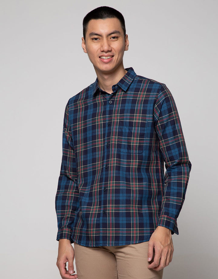 Nevada Long Sleeve Shirt Check Enzym Wash
