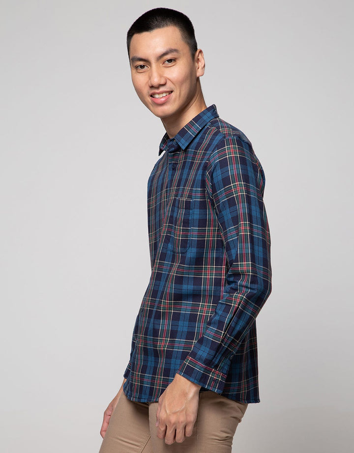 Nevada Long Sleeve Shirt Check Enzym Wash
