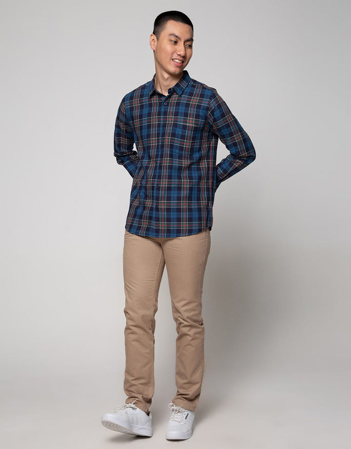 Nevada Long Sleeve Shirt Check Enzym Wash