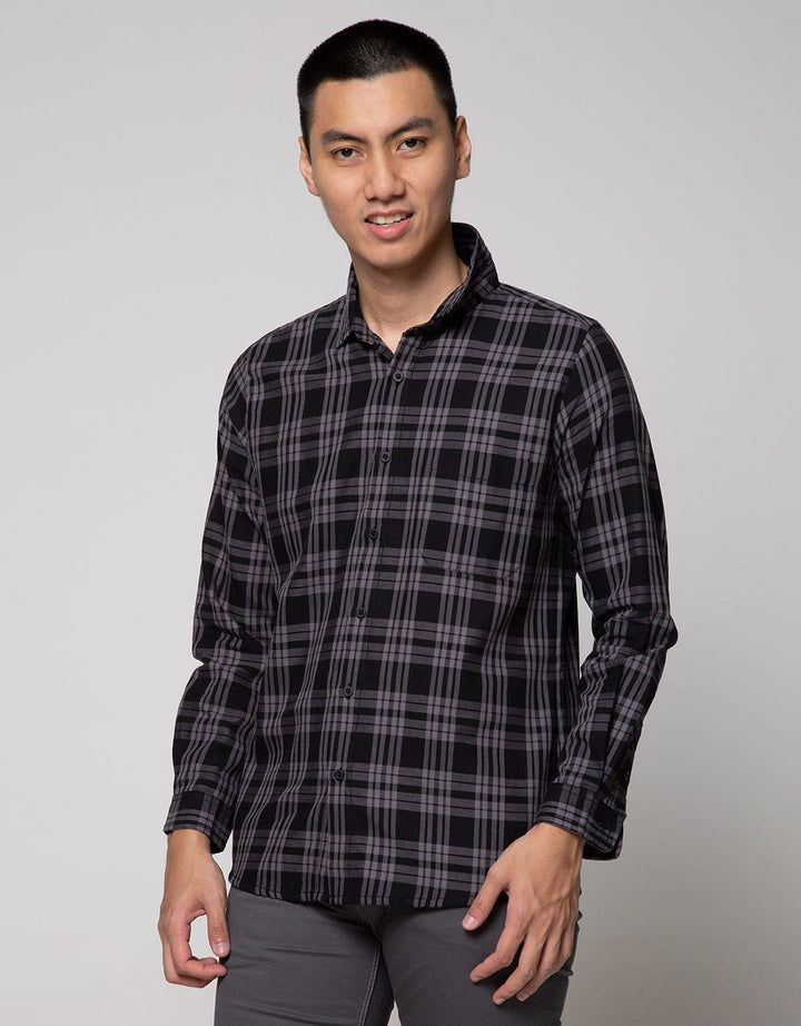 Nevada Long Sleeve Shirt Yd Check Enzym Wash