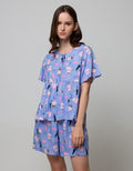 Nevada Short Sleeve Pyjama Shorts Christmas Cat