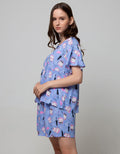 Nevada Short Sleeve Pyjama Shorts Christmas Cat