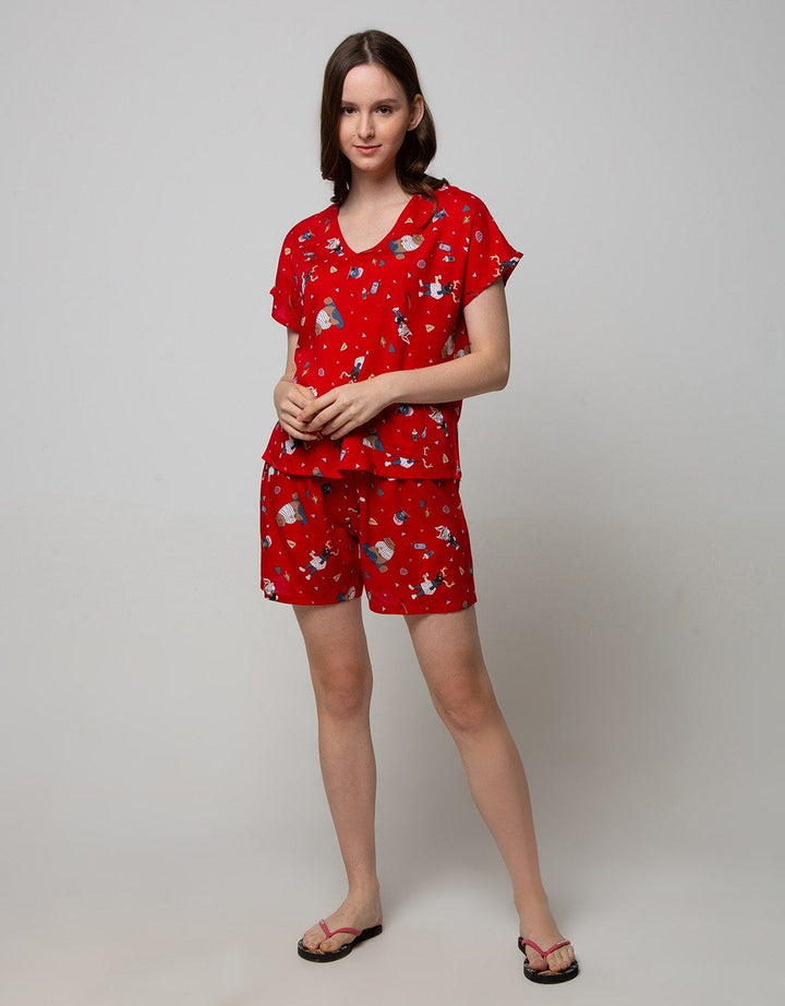 Nevada Short Sleeve Pyjama Shorts Christmas Deer