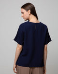 St. Yves Short Sleeve Blouse Xmas Top 6 Beaded Flowers