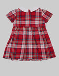 Pipiniko Short Sleeve Midi Dress Plaid Xmas