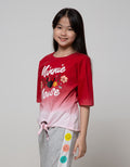 Disney Short Sleeve T-Shirt Ombre Minnie Red Rules Ribbon