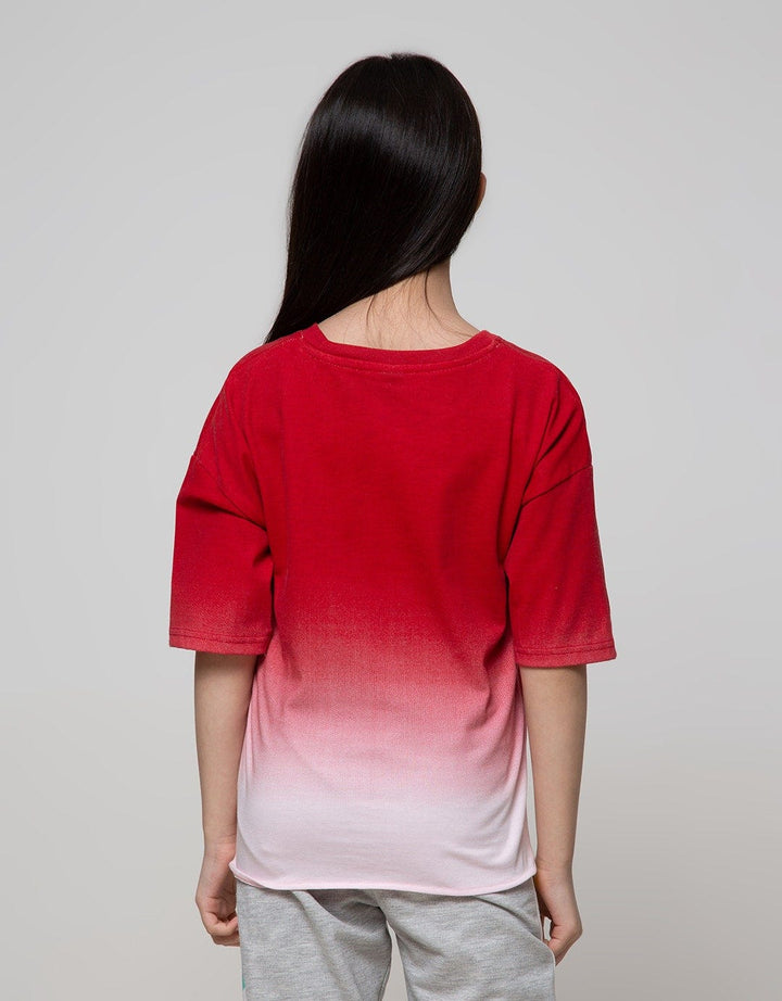 Disney Short Sleeve T-Shirt Ombre Minnie Red Rules Ribbon