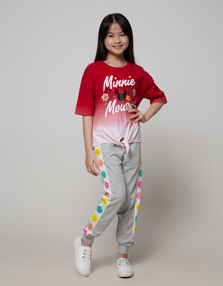 Disney Short Sleeve T-Shirt Ombre Minnie Red Rules Ribbon