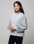 Details Sweatshirt With Gold Tape & Details At Sleeves Cuff