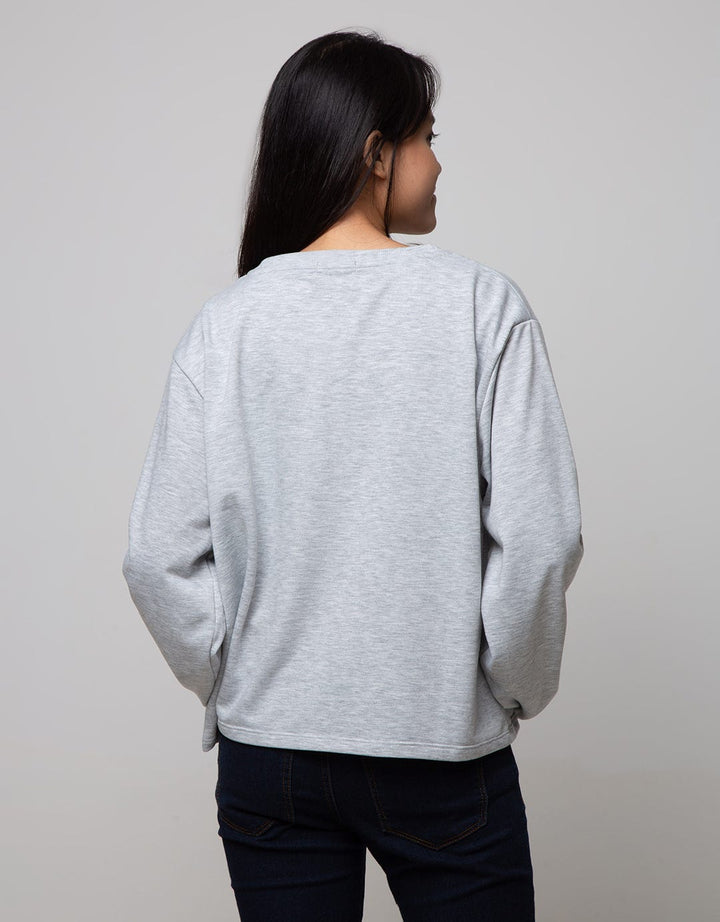 Details Sweatshirt With Gold Tape & Details At Sleeves Cuff