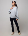 Details Sweatshirt With Gold Tape & Details At Sleeves Cuff