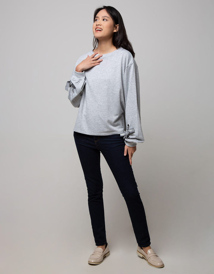 Details Sweatshirt With Gold Tape & Details At Sleeves Cuff