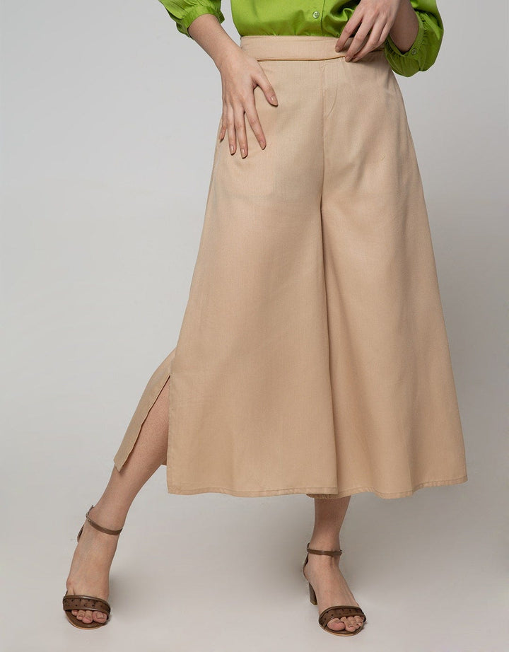 Details Long Pants Wide Slit Opening At Side Bottom