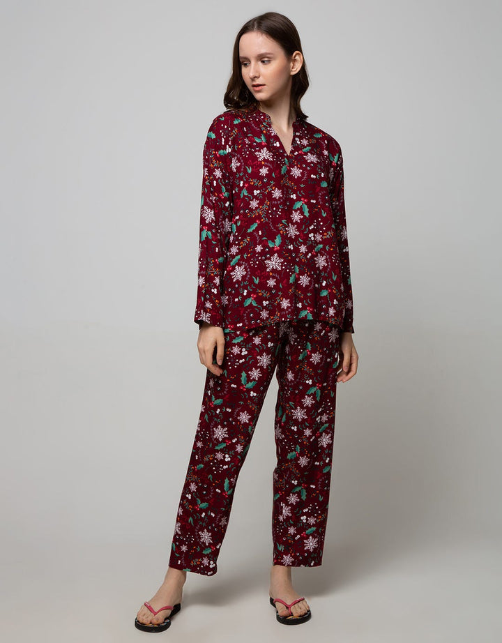 St. Yves Long Sleeve Pyjama Pants Christmas Cherry