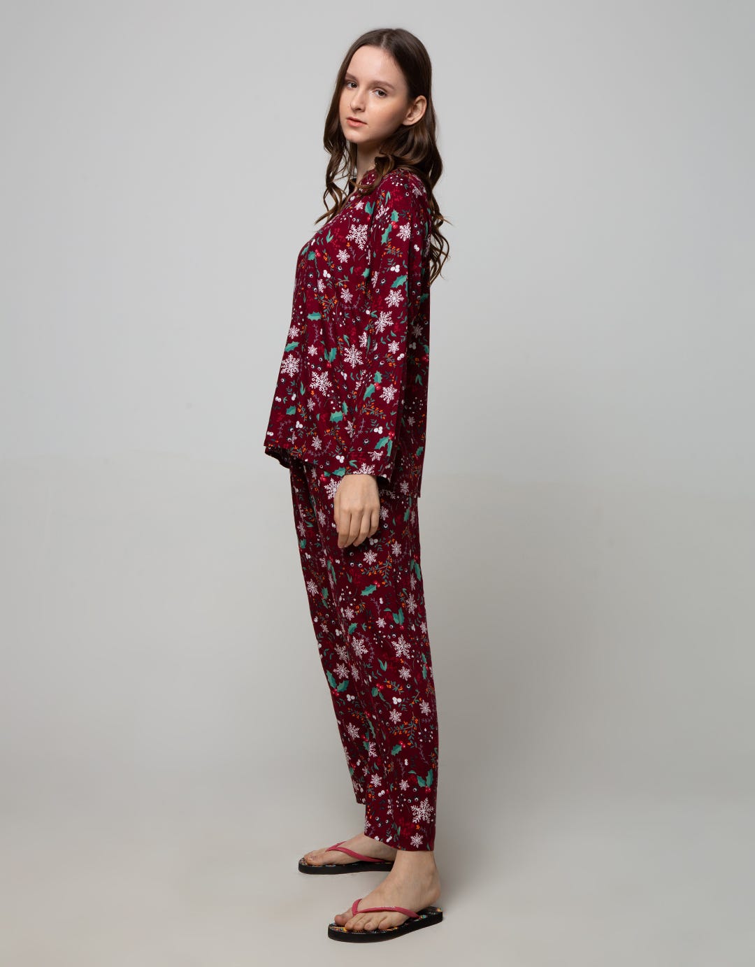 St. Yves Long Sleeve Pyjama Pants Christmas Cherry