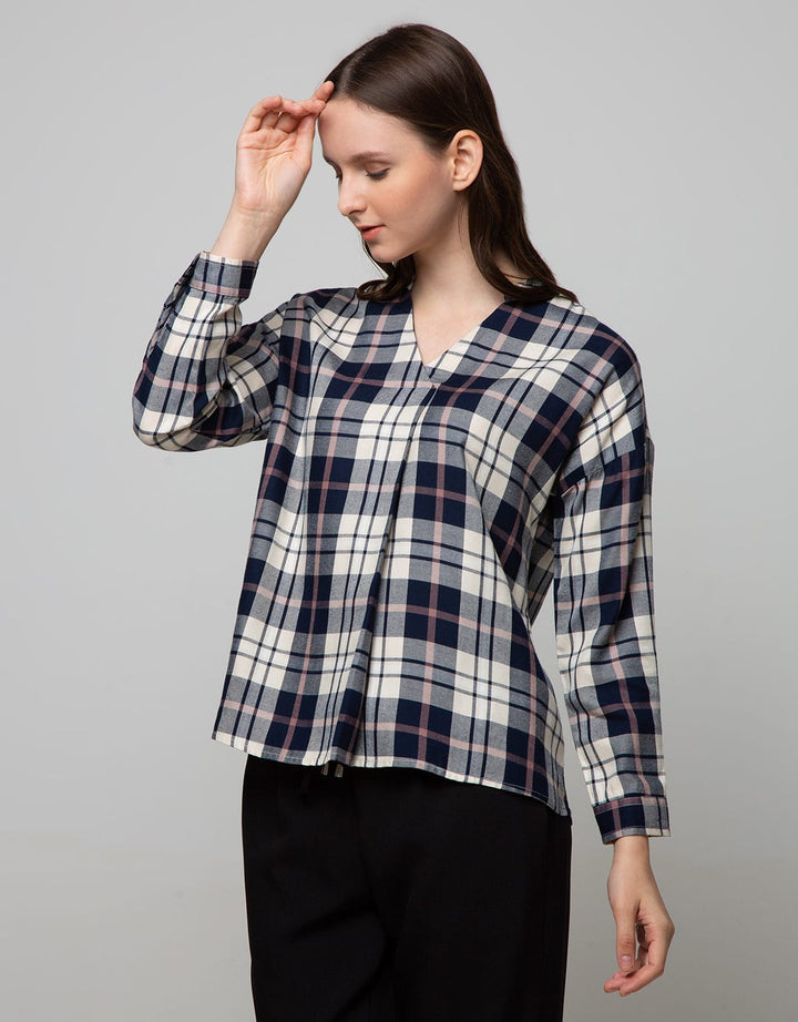 Connexion Long Sleeve Shirt Check Shanghai Collar