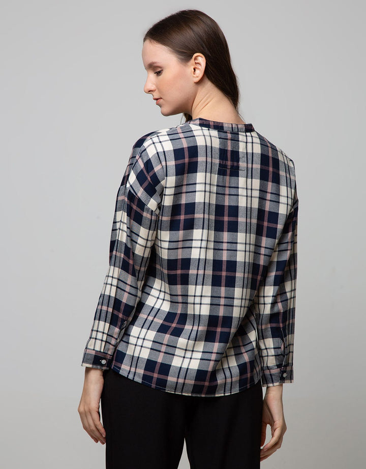 Connexion Long Sleeve Shirt Check Shanghai Collar